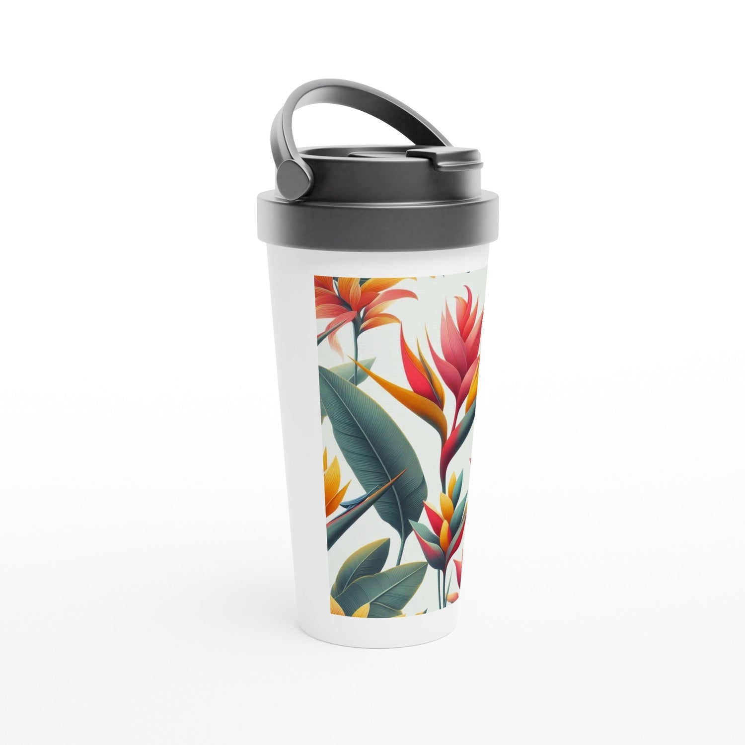 White 15oz Stainless Steel Travel Mug